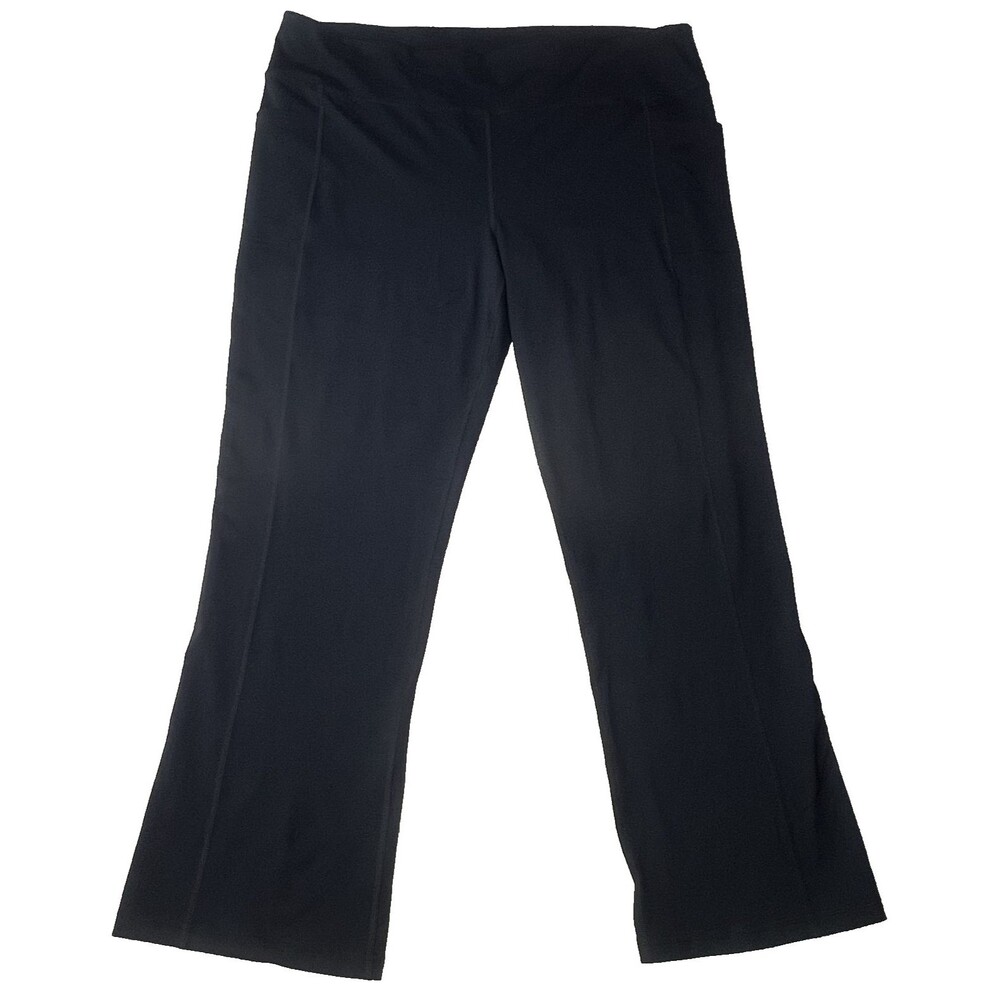 Skechers Womens 3XL Black Straight Leg Activewear Pants Side Back Pockets